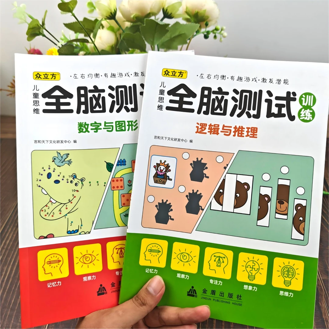 全脑测试训练·脑力益智 3-6岁数字与图形+逻辑与推理儿童思维训练