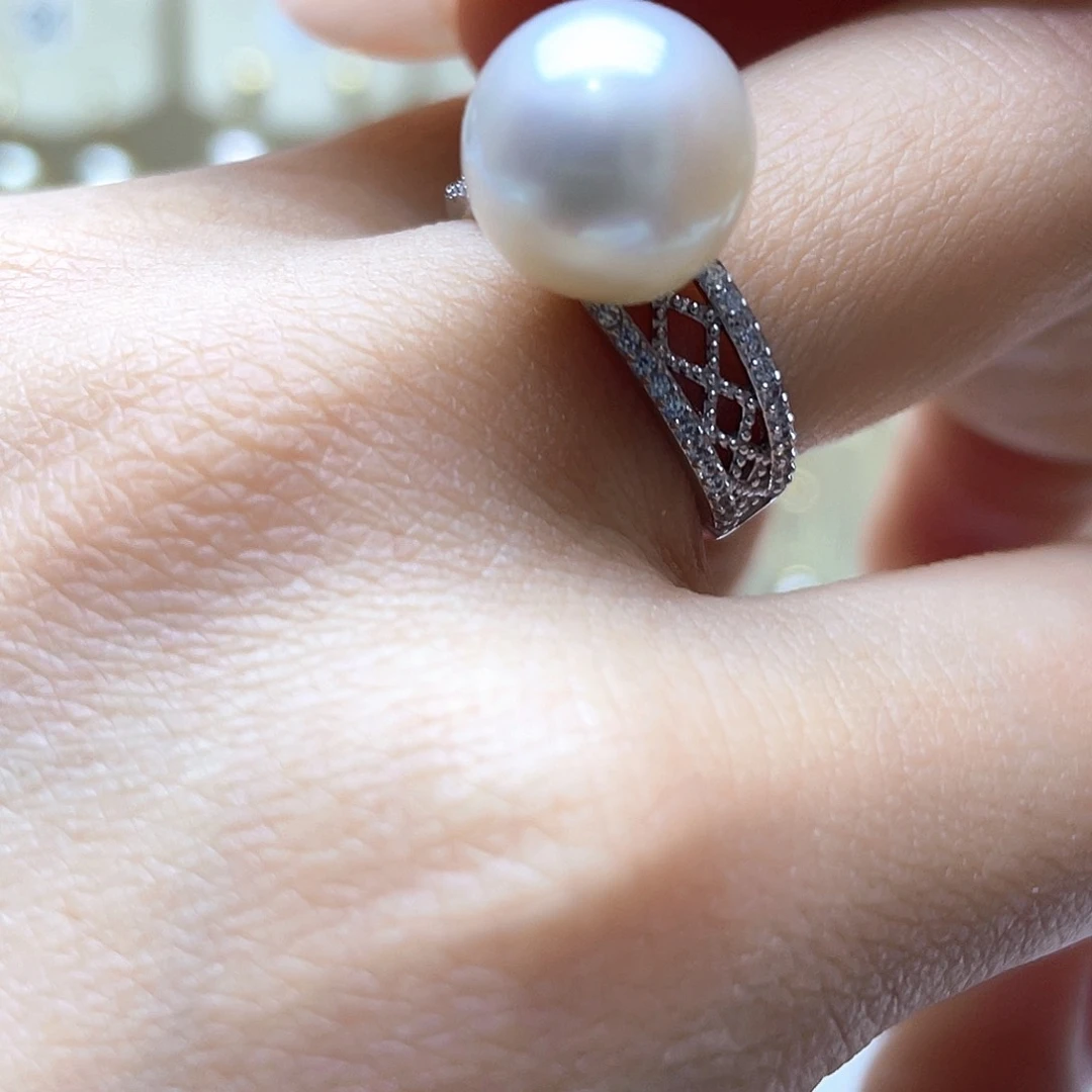 海水珍珠戒指银S925镶嵌