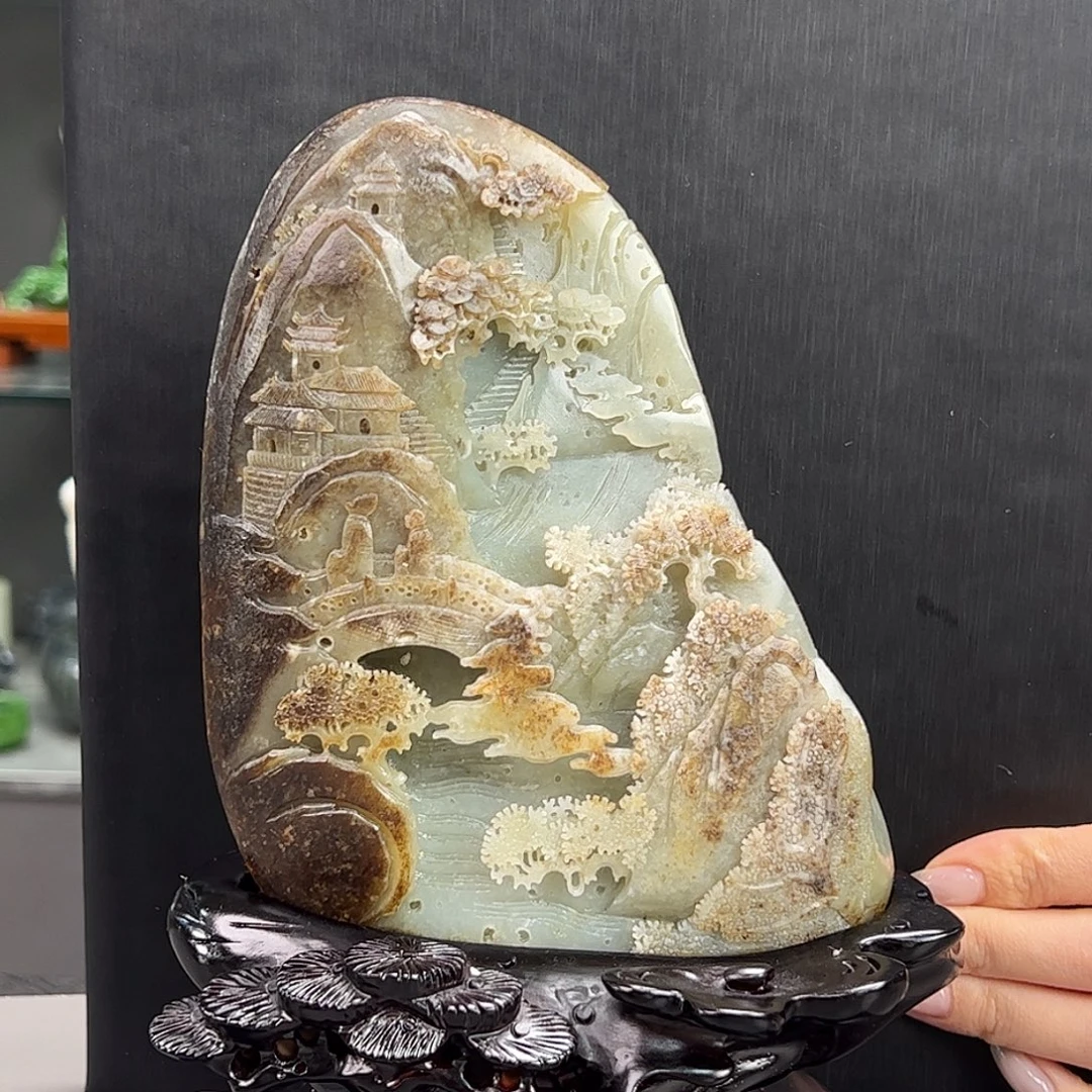 和田玉未镶嵌摆件