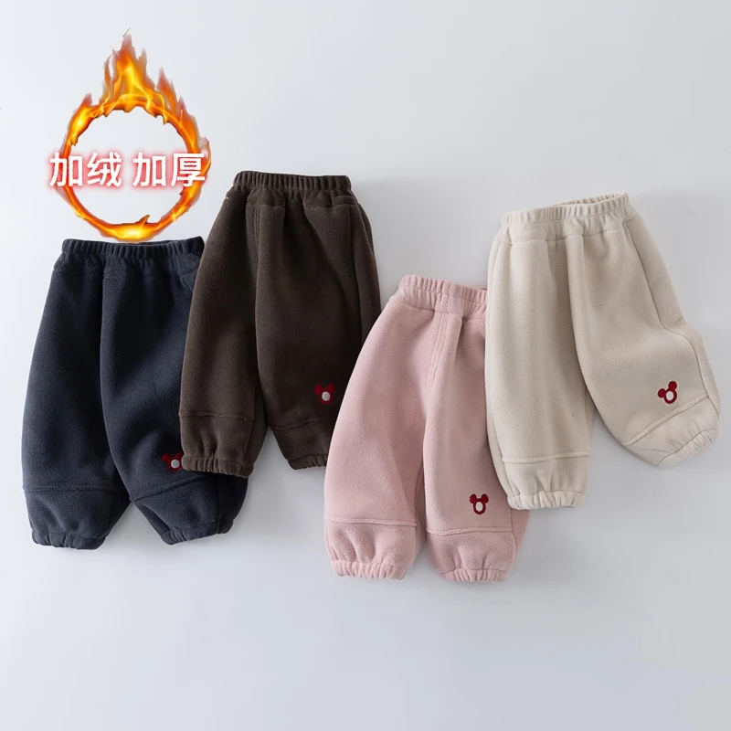 男女童冬季加厚长裤宝宝休闲宽松裤一体绒卫裤保暖裤一天过冬棉裤