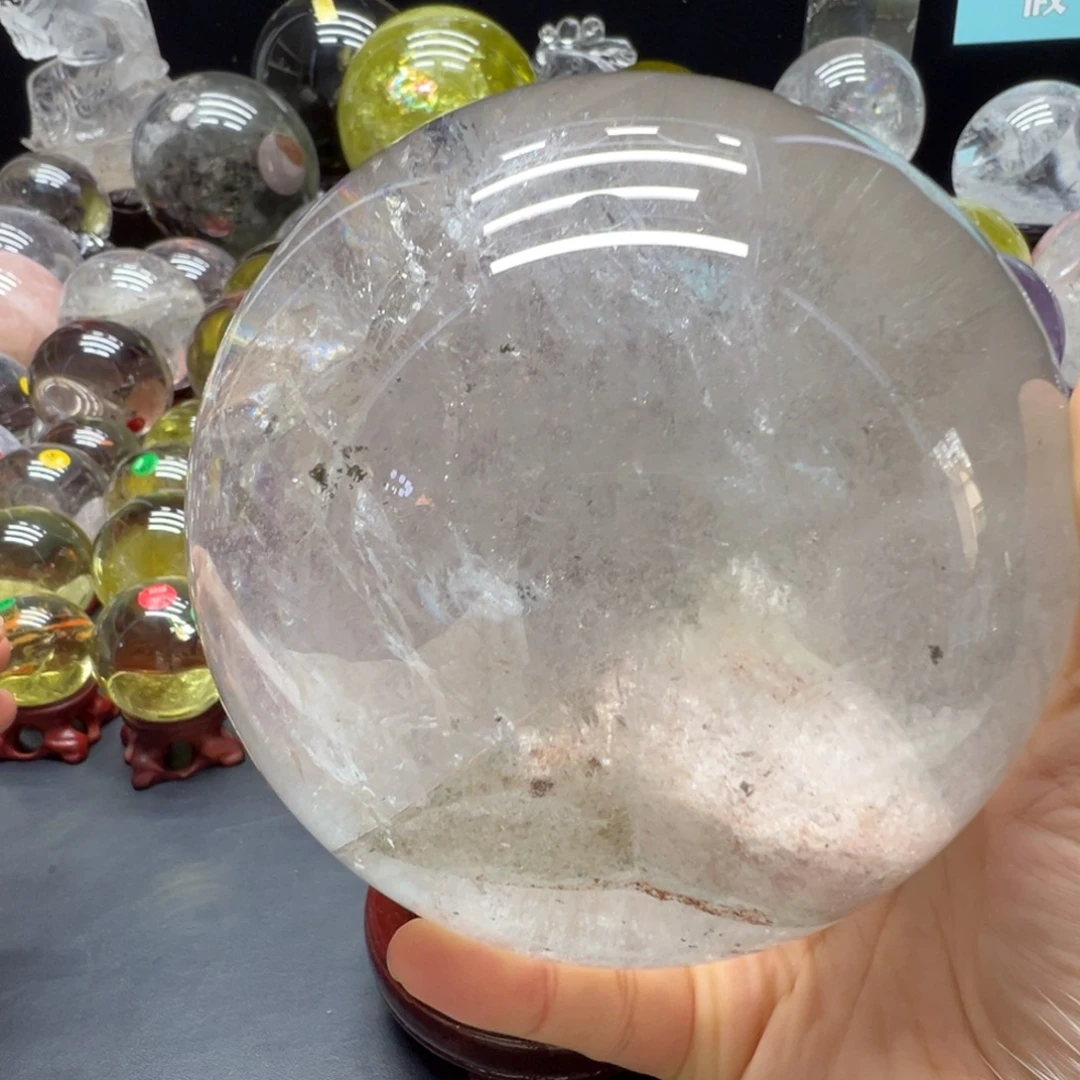 珠宝半成品未镶嵌水晶M白水晶球C2238