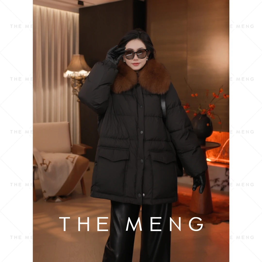 THE MENG【皇冠】90白鹅绒狐狸毛领锁温御寒羽绒服#M254N1557