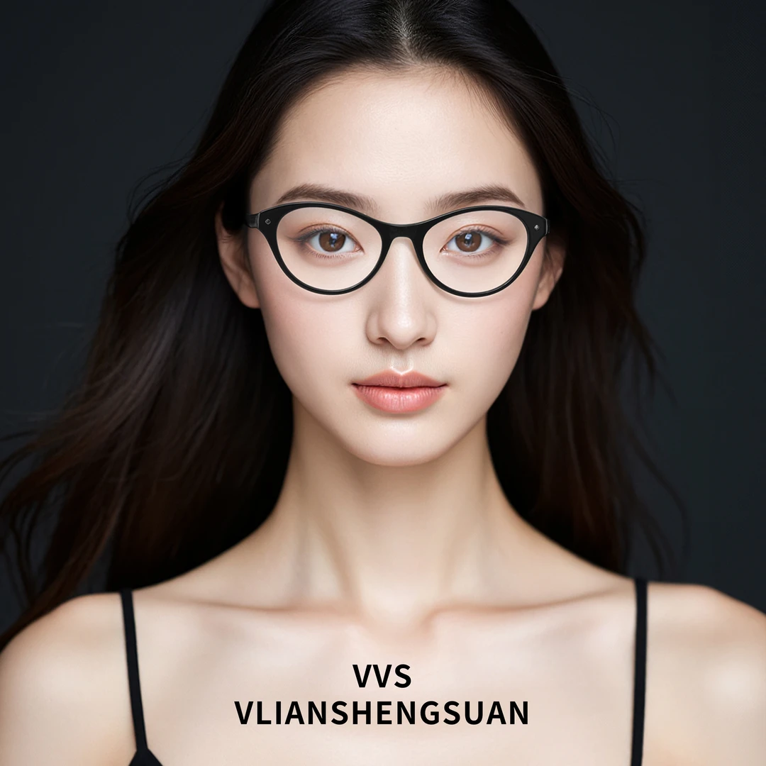 VVS眼镜镜框复古猫眼窄框光学镜架时尚素颜高质感眼镜潮流FG1513