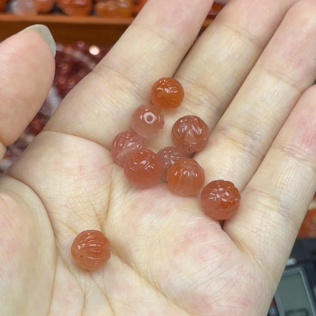 南红玛瑙未镶嵌配饰莲花珠组合