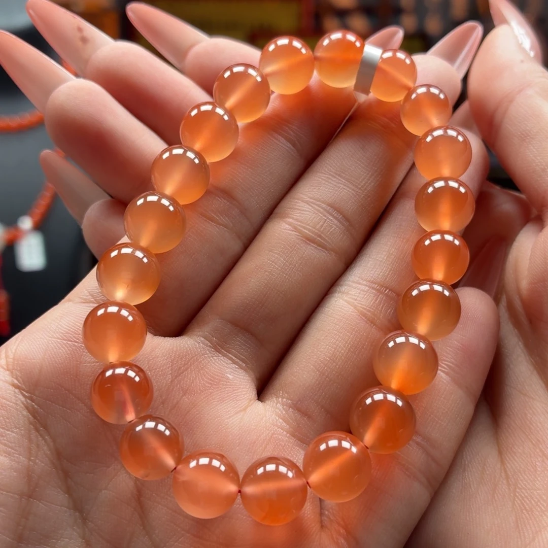 南红玛瑙未镶嵌手串原矿保山南红小庄冰橘手串卡9+