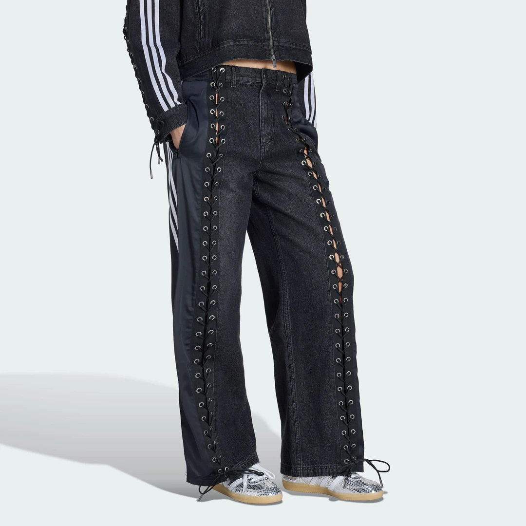 【滔搏联动】adidas阿迪三叶草2026女子DENIM FB TP牛仔长裤 KS3878