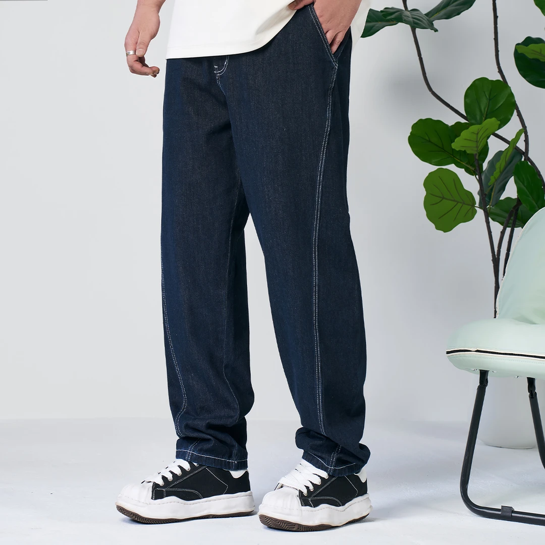 【显瘦软牛仔】森老板大码男装春季裤子男胖子宽松显腿瘦加肥牛仔裤