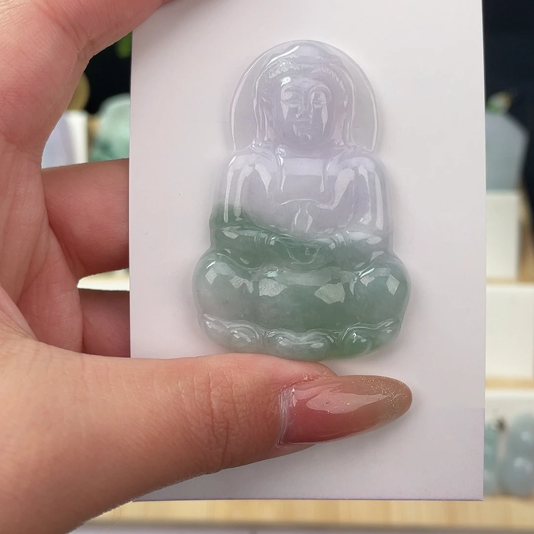 翡翠未镶嵌颈饰观音