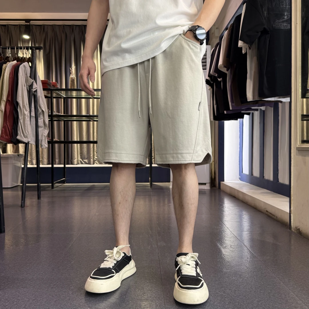 谢生严选【清爽精梳棉短裤】夏季透气凉感休闲百搭松紧腰男针织短裤