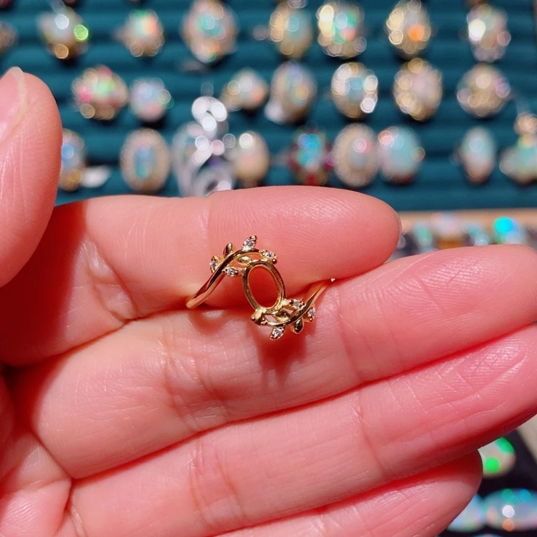 欧泊欧泊戒指托钱银S925镶嵌