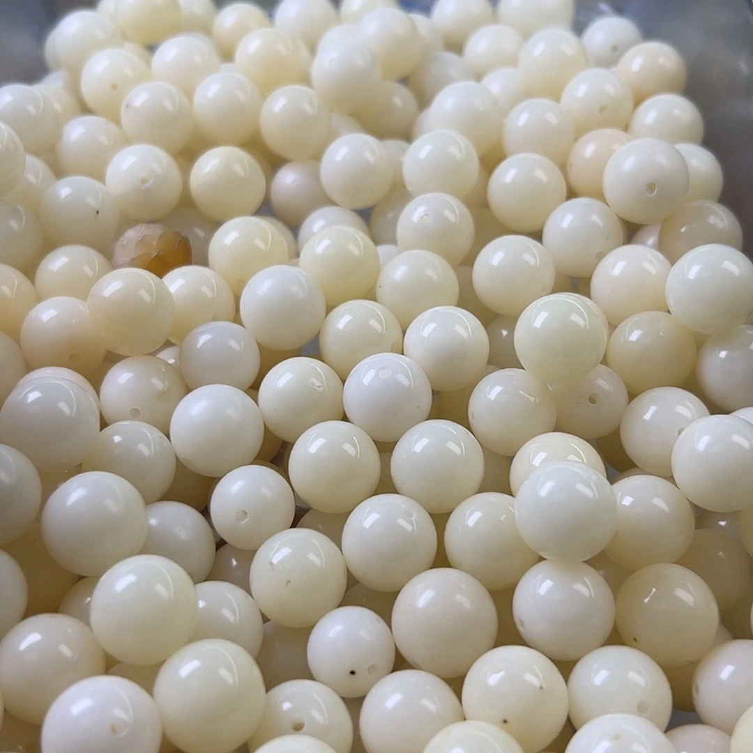 菩提根/象牙果手串微瑕卡15左右白圆50颗