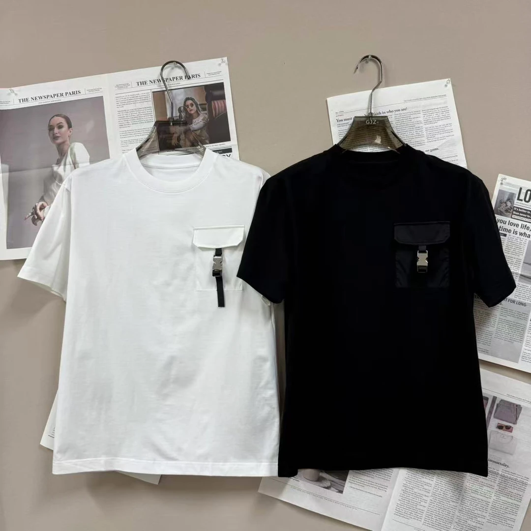 【国际装-个性口袋】夏季新款男士轻奢口袋风格圆领T恤