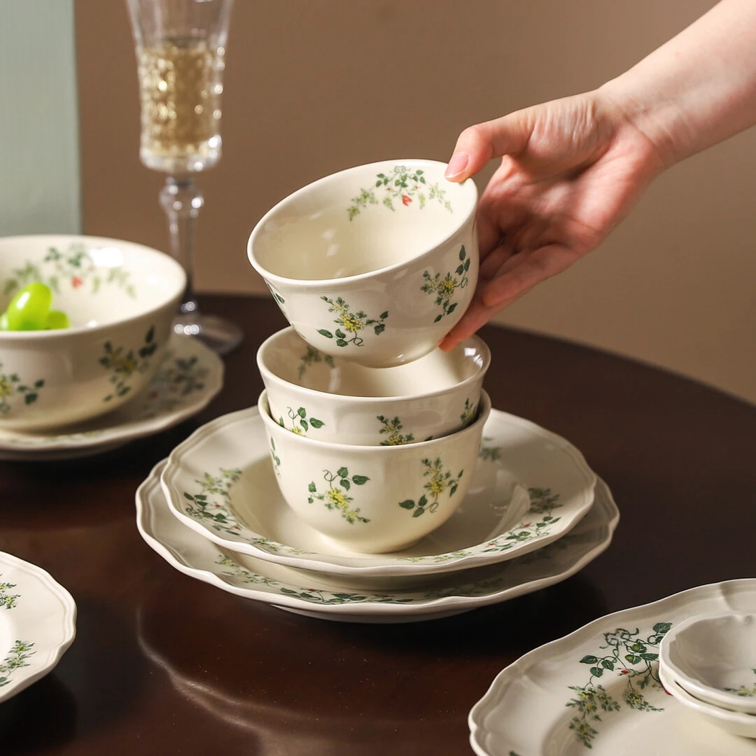 川岛屋法式复古餐具陶瓷碗家用2025新款高颜值饭碗面碗菜盘子碗碟