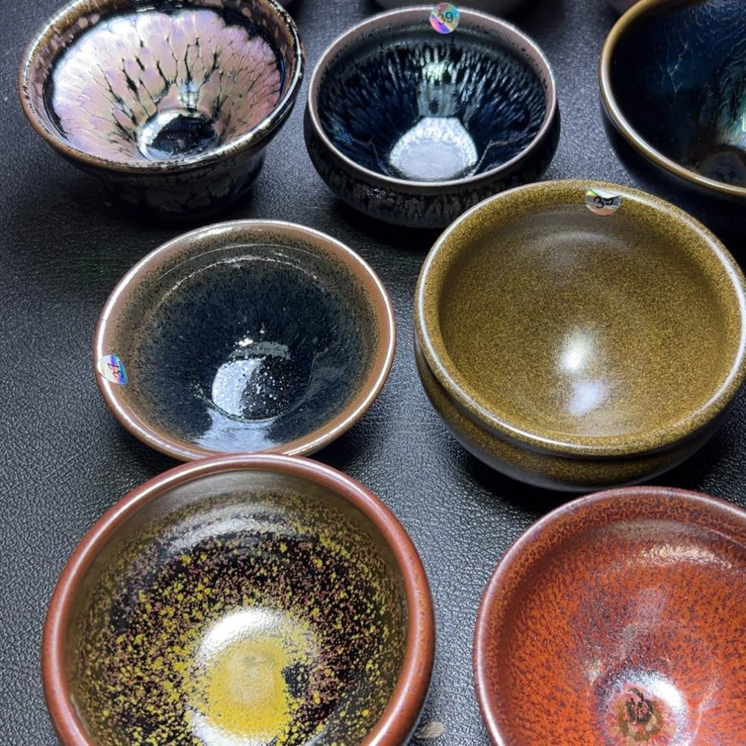 人***、茶盏4只建窑建盏主人杯