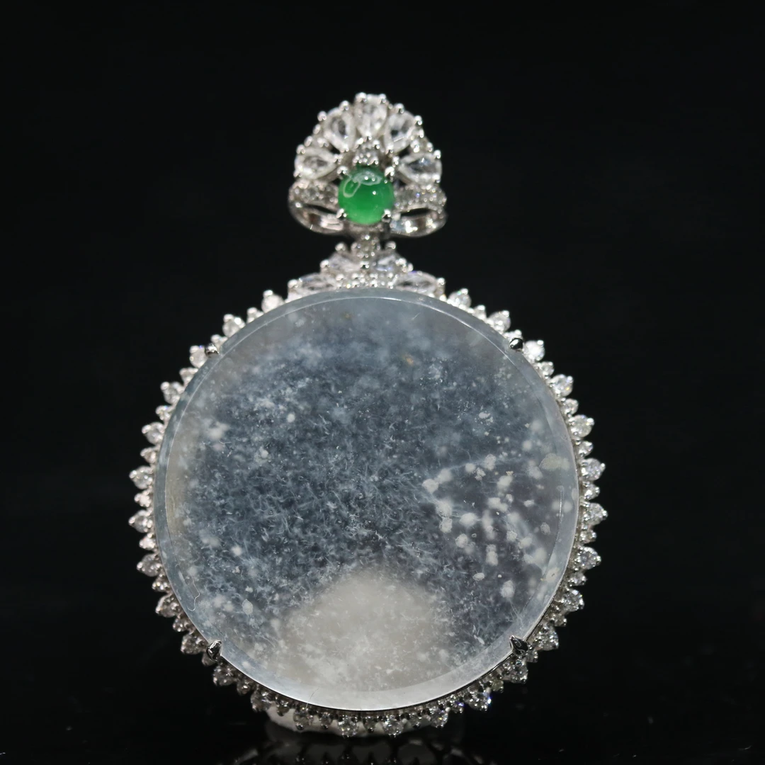 15天然缅甸翡翠A货18k无事牌吊坠/701930/上海嘉禾拍卖