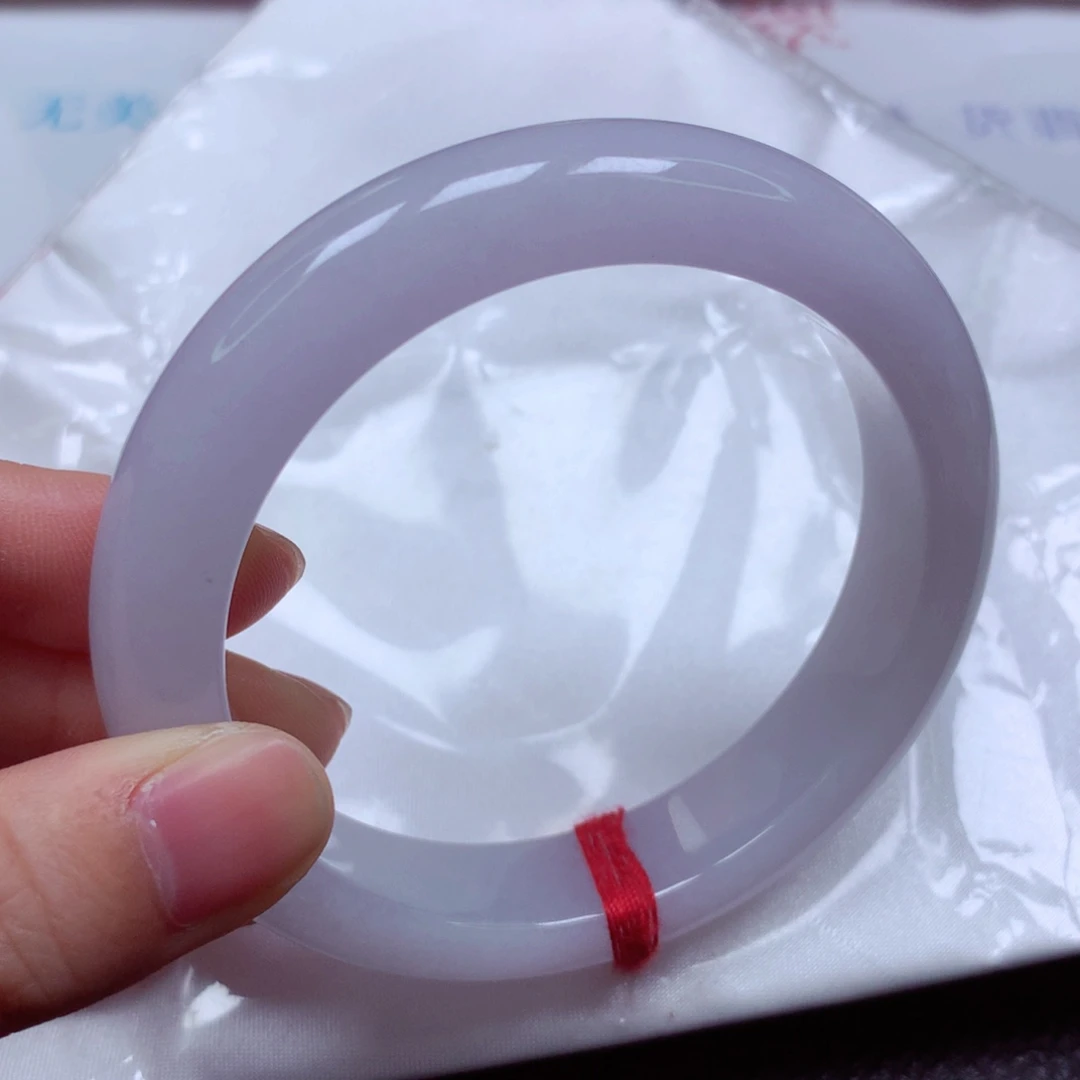 翡翠未镶嵌手镯冰胶春粉紫5960