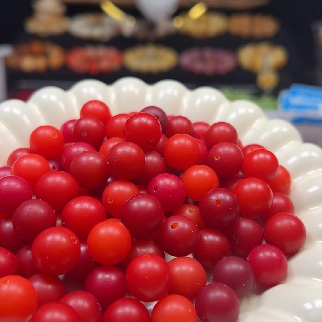 手串菩提根/象牙果微瑕卡13/12橘红圆150颗