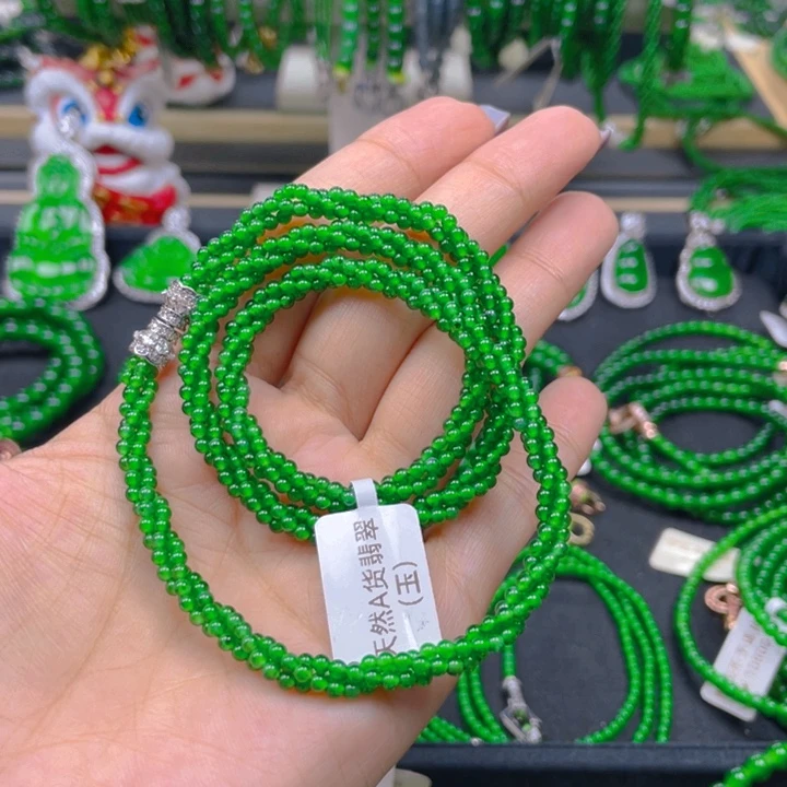 翡翠未镶嵌颈饰麻花链