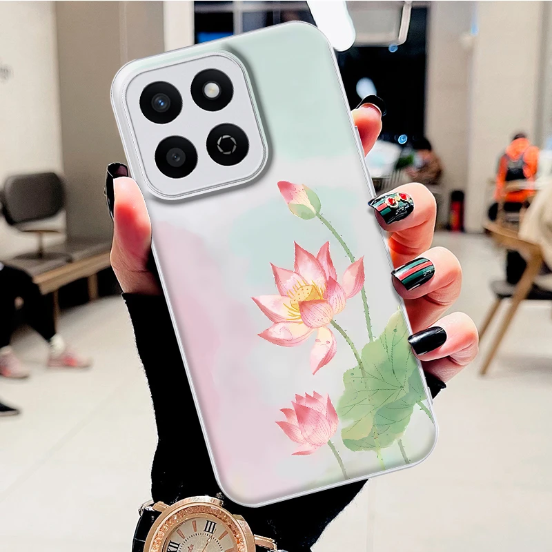 适用畅玩60Plus手机壳高级感好运莲花水凝壳时尚潮防刮防摔保护套