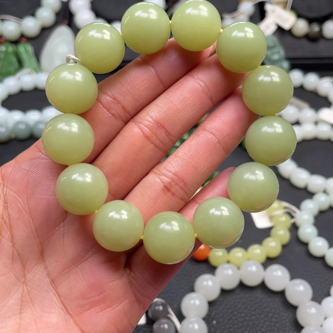 和田玉银S925镶嵌手链