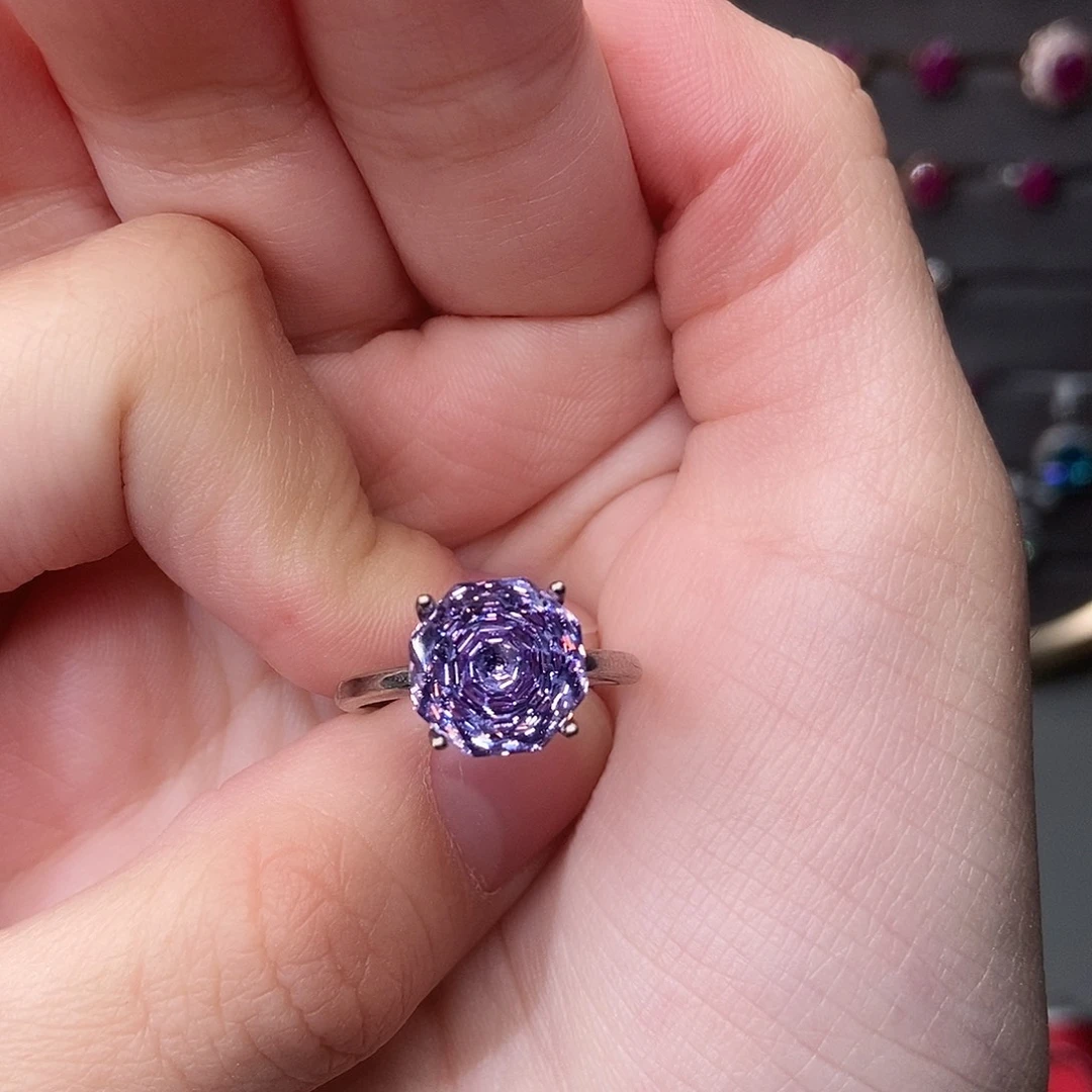 戒指银S925镶嵌水晶