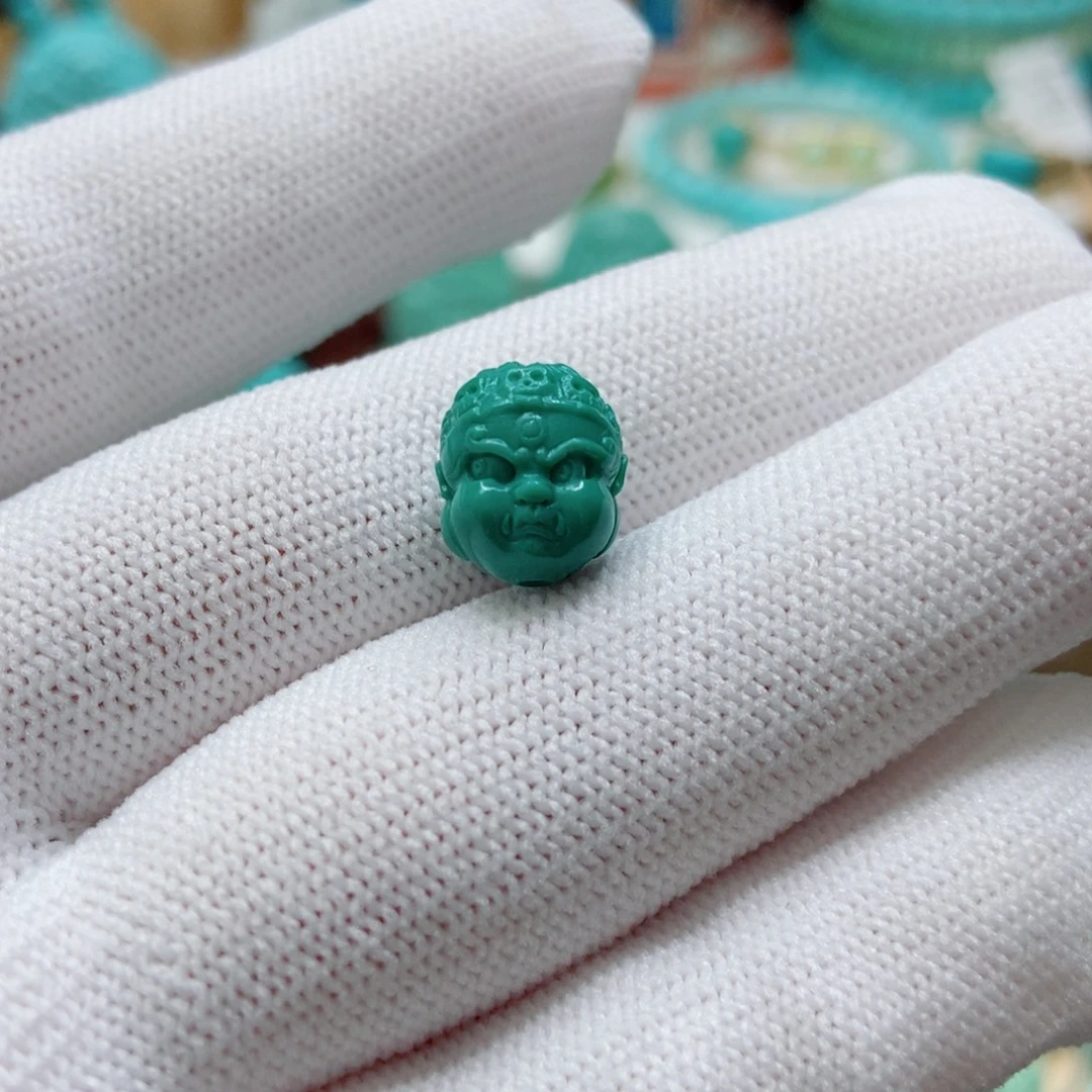 未镶嵌绿松石黑天珠子9.5mm