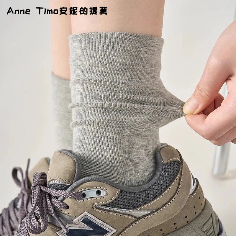 日系堆堆袜子女四季款韩系百搭中筒袜女款新款爆款防汗防臭月子袜