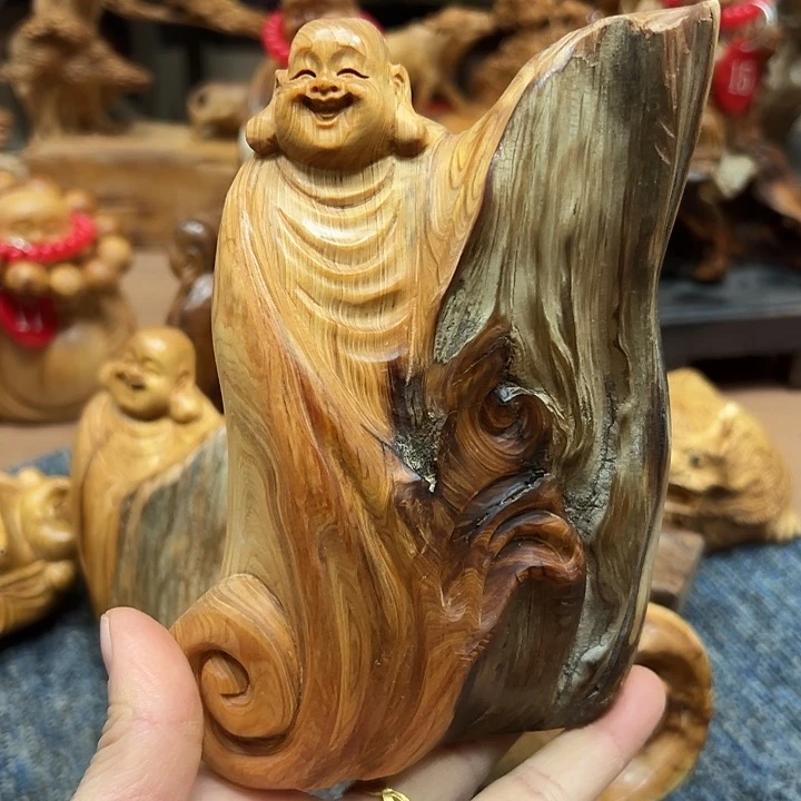 柏木太行崖柏手把摆件