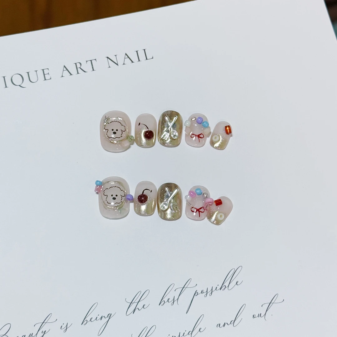 Mz【趣味修狗】超闪气质轻奢高级感纯手工穿戴甲可爱