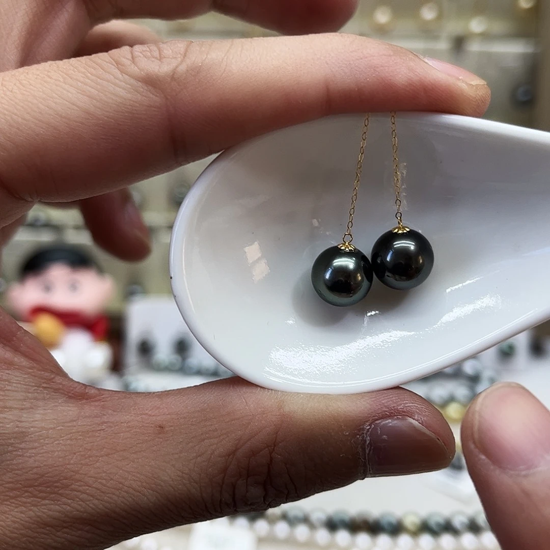 18K金镶嵌耳饰海水珍珠