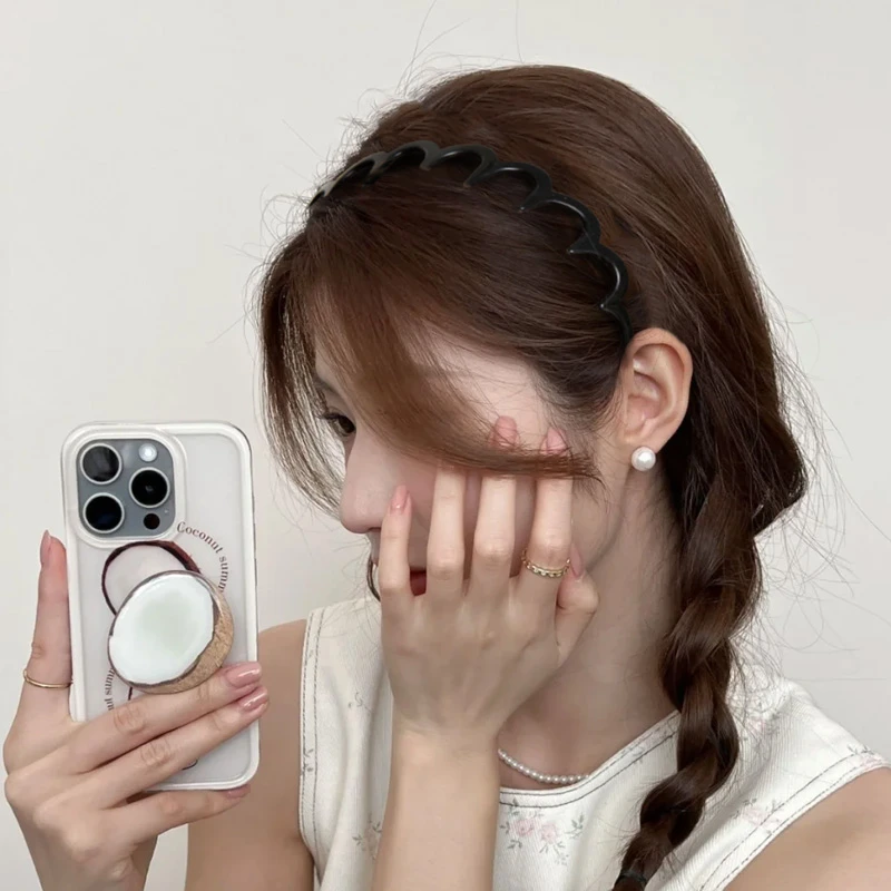 KQE卡奇儿百搭日韩通用轻职风女发箍饰品网红带齿宽边韩版简约
