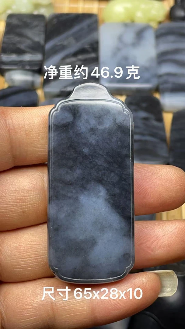 特价！天然和田玉籽 料青花平安无事牌玉佩吊坠挂件