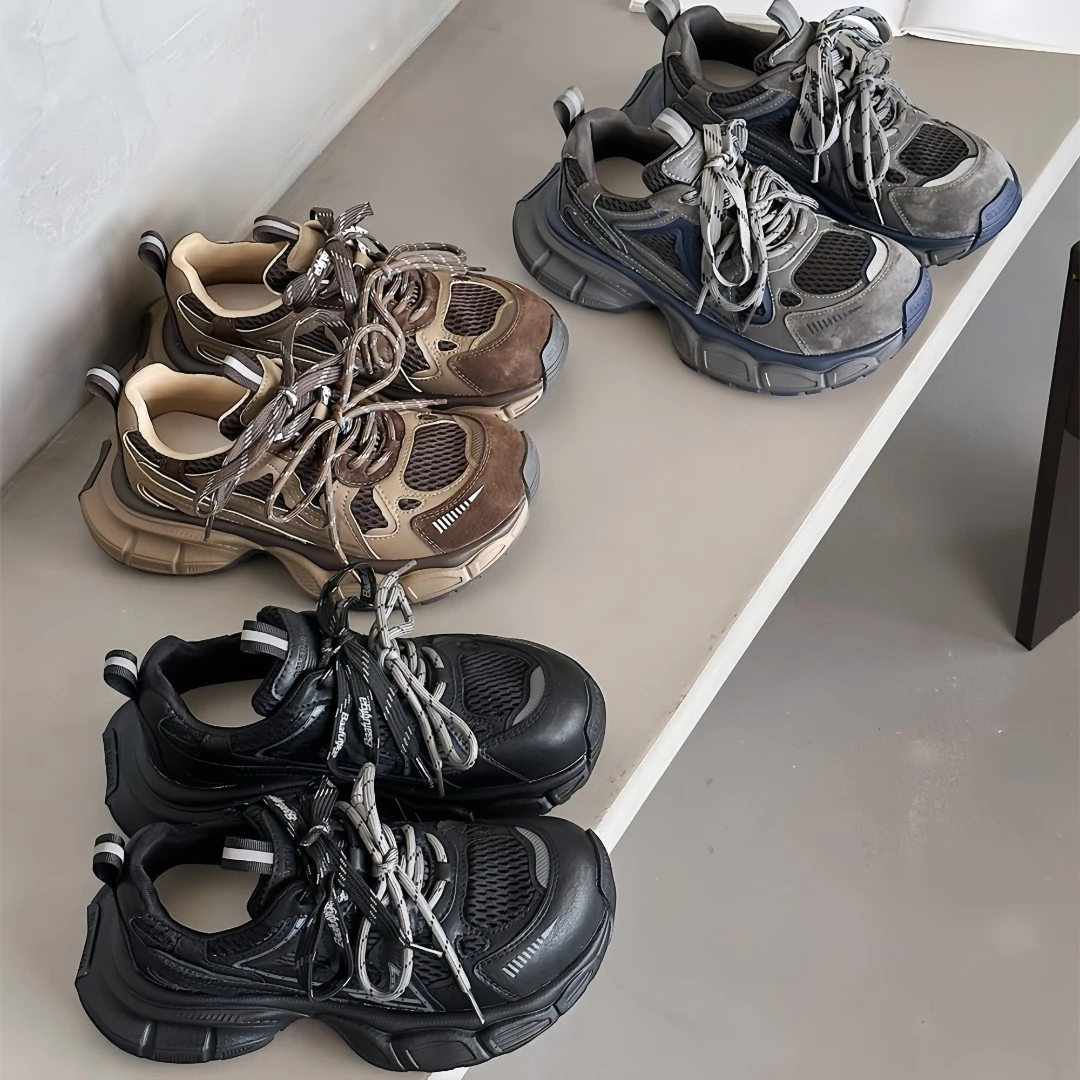 巴家联名款小怪兽厚底老爹鞋女秋季新款爆款超轻休闲鞋真皮运动鞋