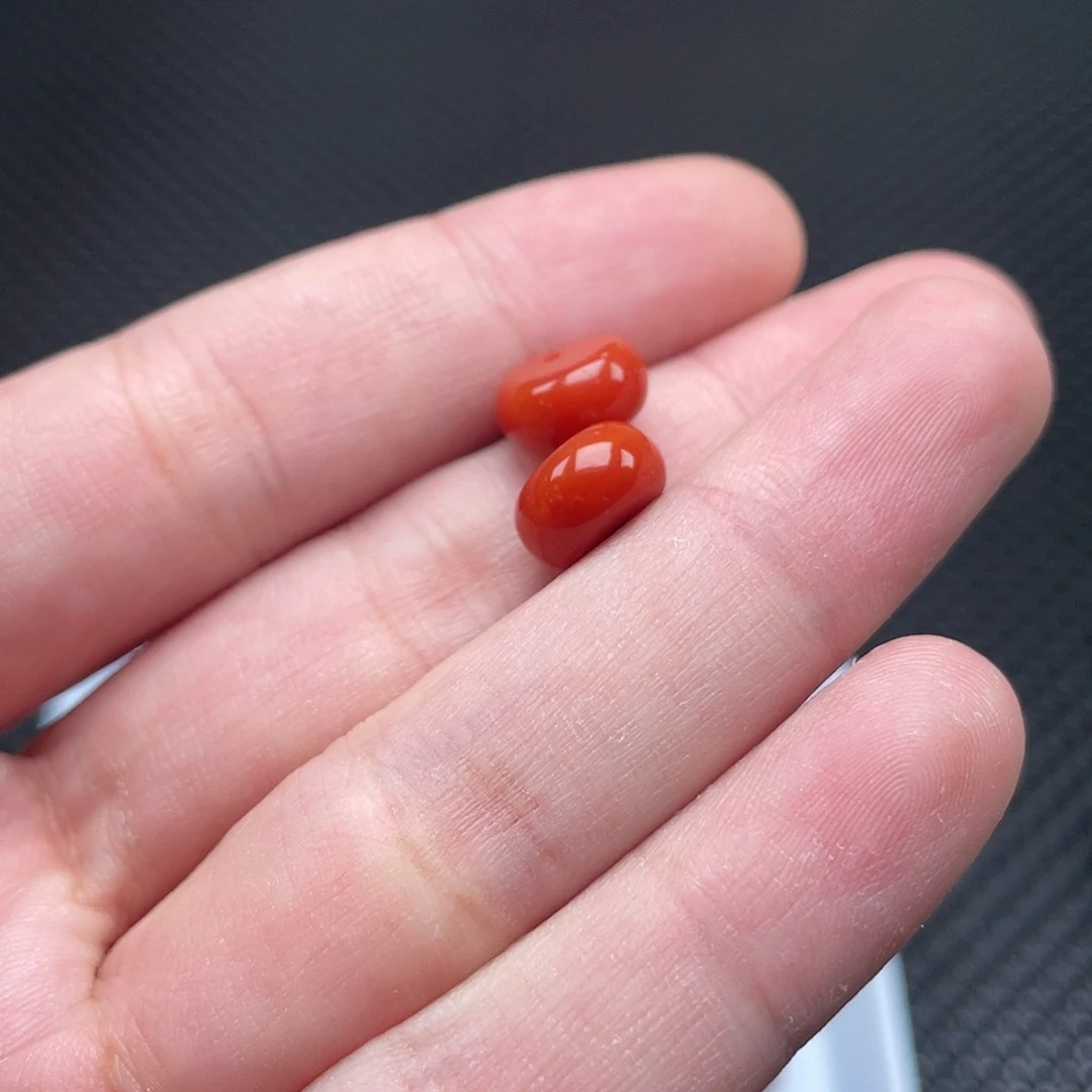 南红玛瑙1号 5*10柿子红车轮珠一组10颗未镶嵌