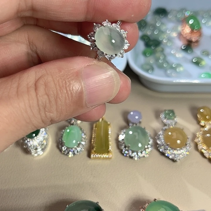 翡翠银S925镶嵌戒指