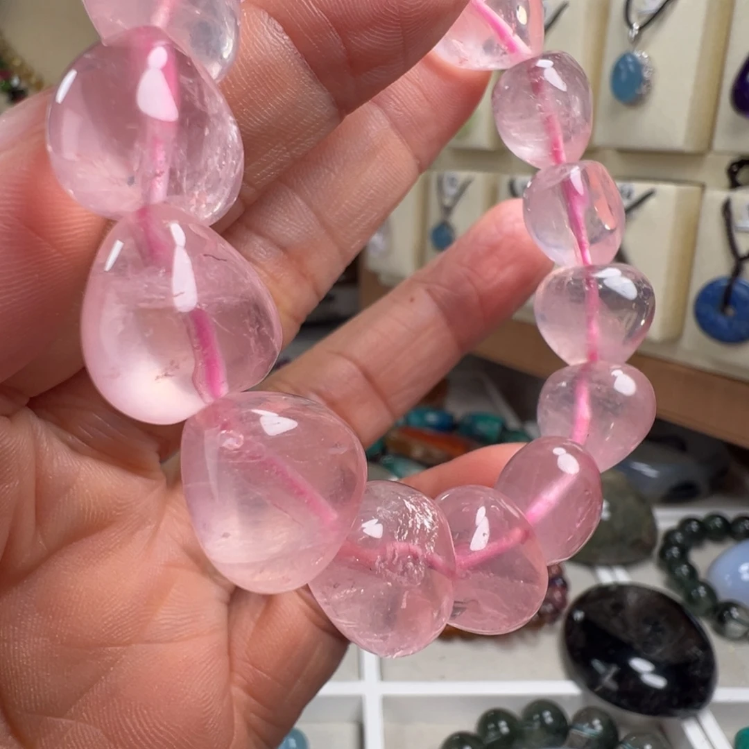 手链未镶嵌芙蓉石天然粉晶