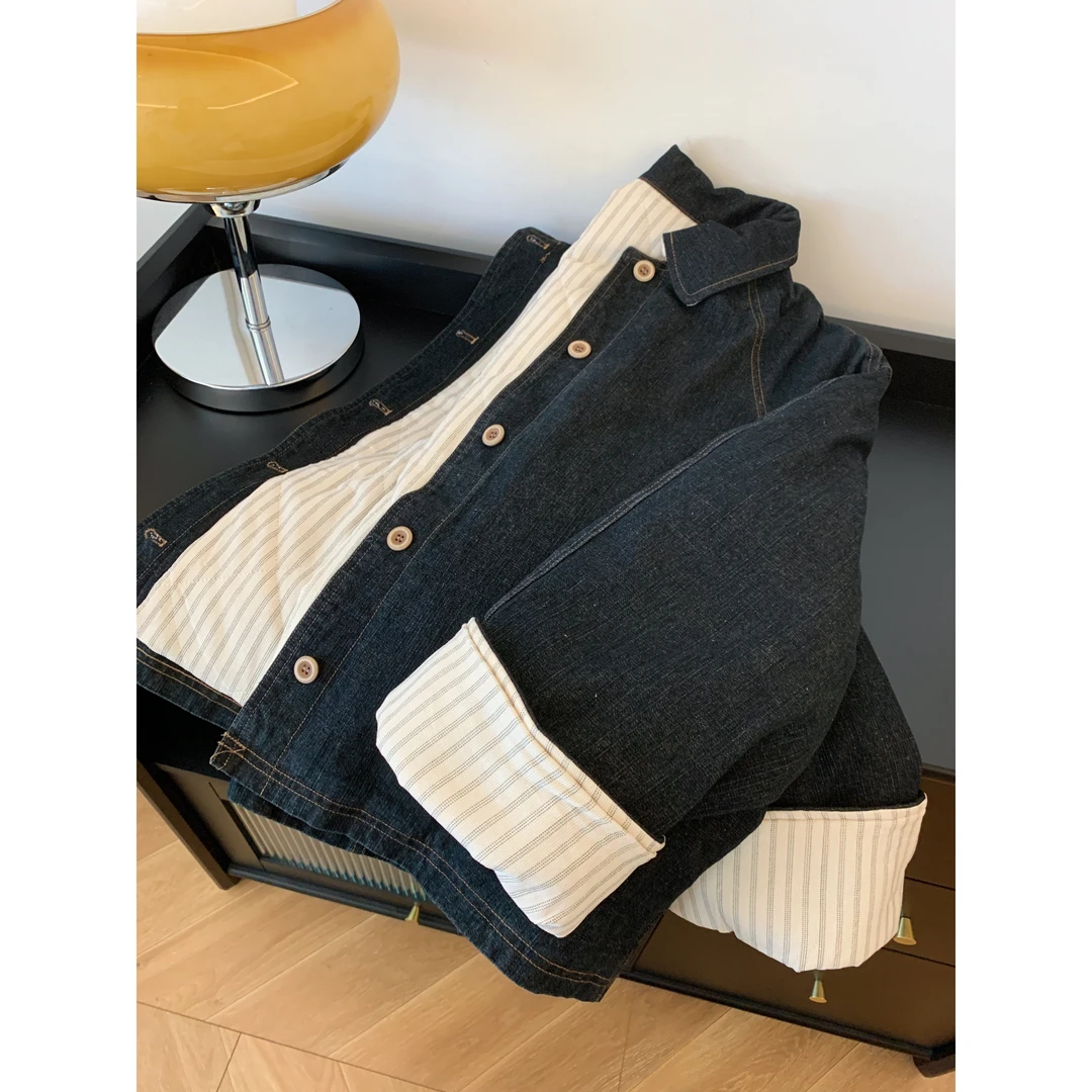 法式复古牛仔百搭休闲夹棉女士网红款高级外套女秋冬新款2024爆款