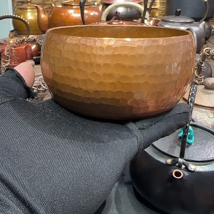 紫铜手工制作茶洗