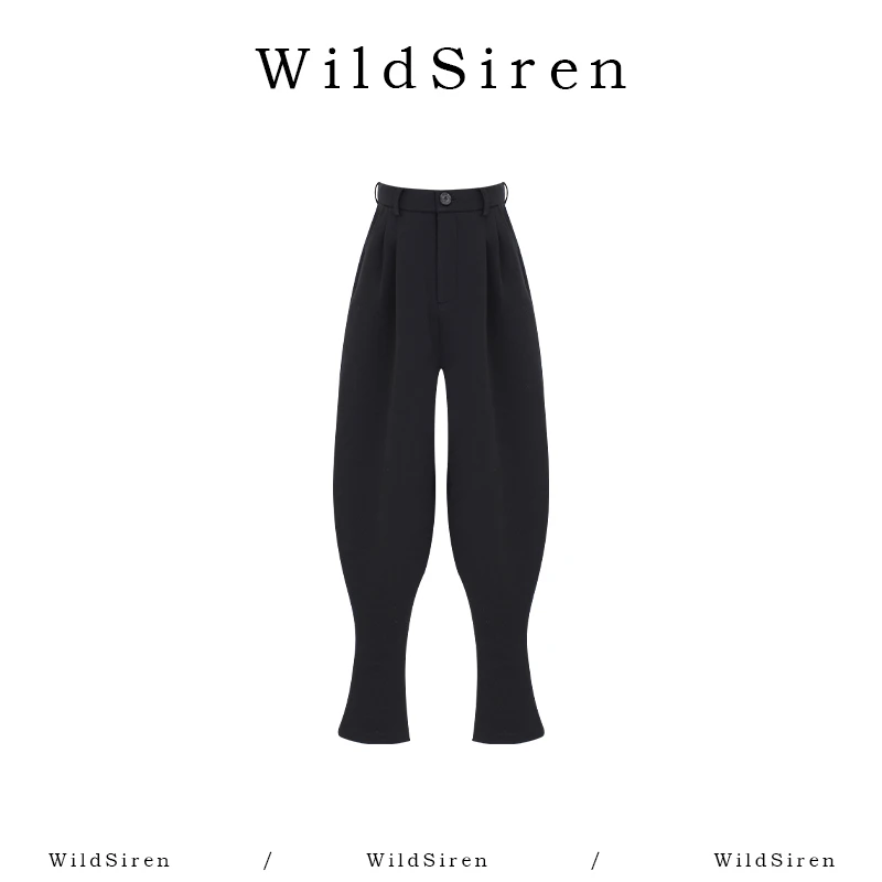 【Wildsiren】秋冬马蹄束口简约设计感中腰休闲裤370078