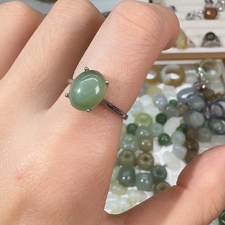 和田玉（碧玉）未镶嵌戒指7