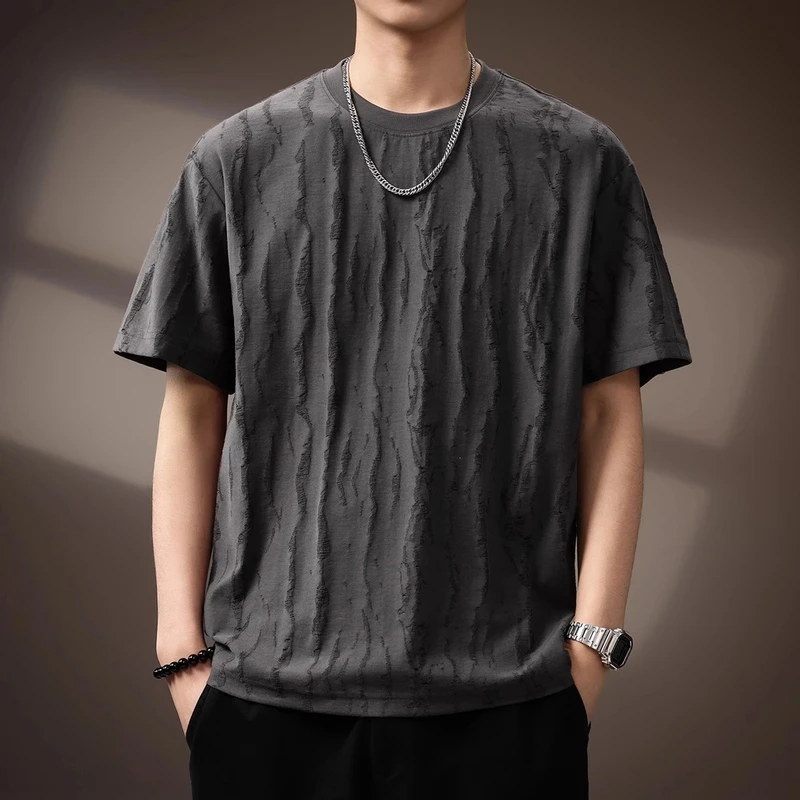 Cebrodz高端美式复古破坏风蜡染短袖T恤男夏季潮牌小众
