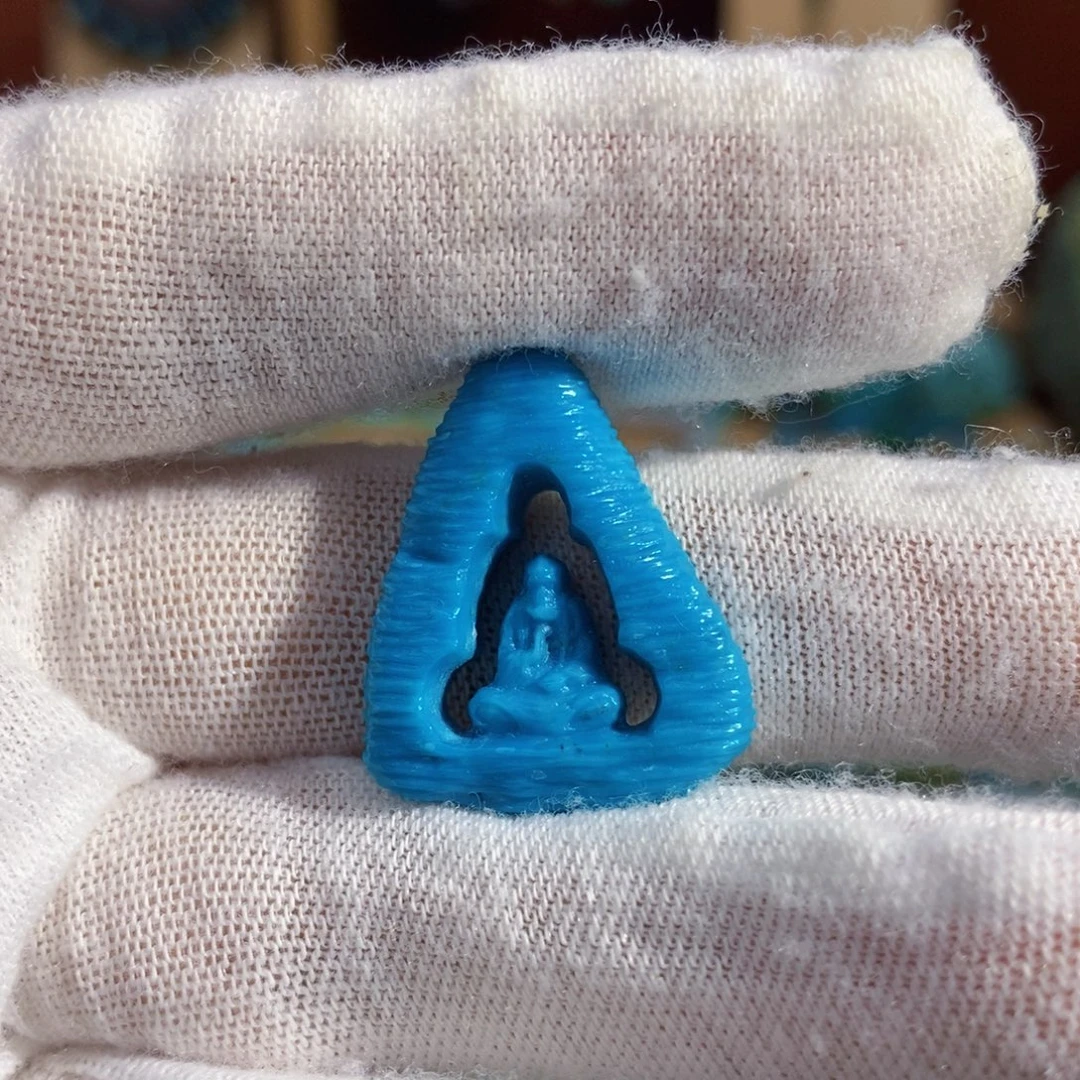 定制绿松石镂空无相佛牌