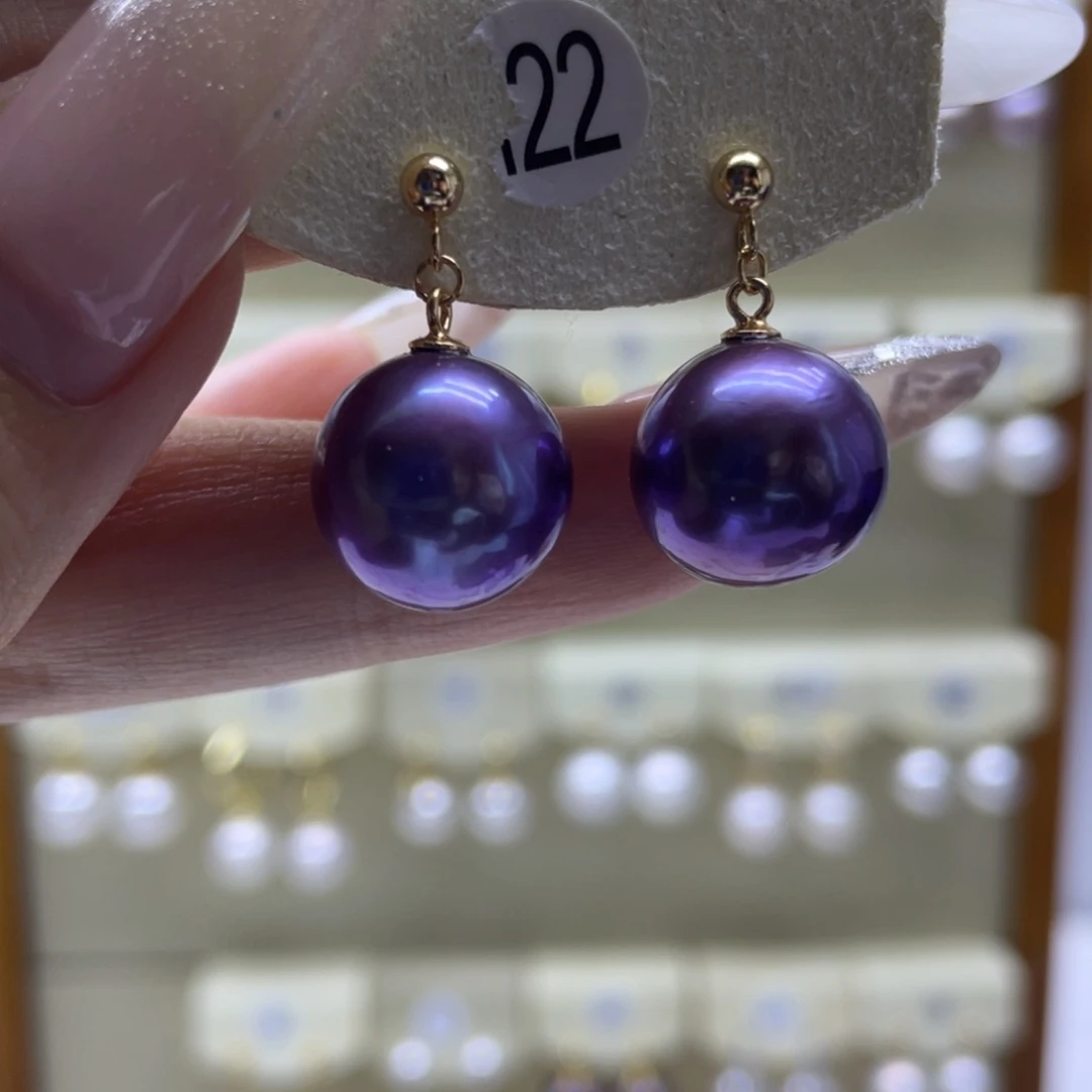 淡水珍珠耳饰银S925镶嵌