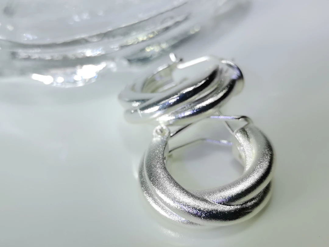 铜合金耳饰 扭花耳圈