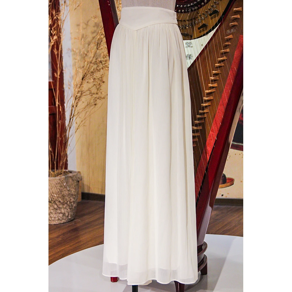 【云仙】春季白色日常百搭仙气飘逸国风显瘦长款裙裤