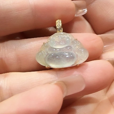 翡翠银S925镶嵌吊坠(不含链)