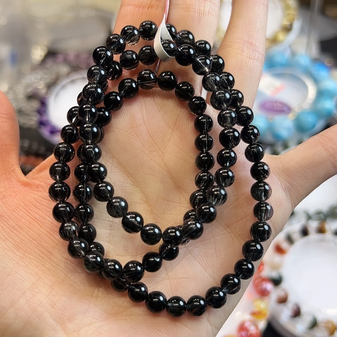 手链水晶未镶嵌sg16黑发晶多圈