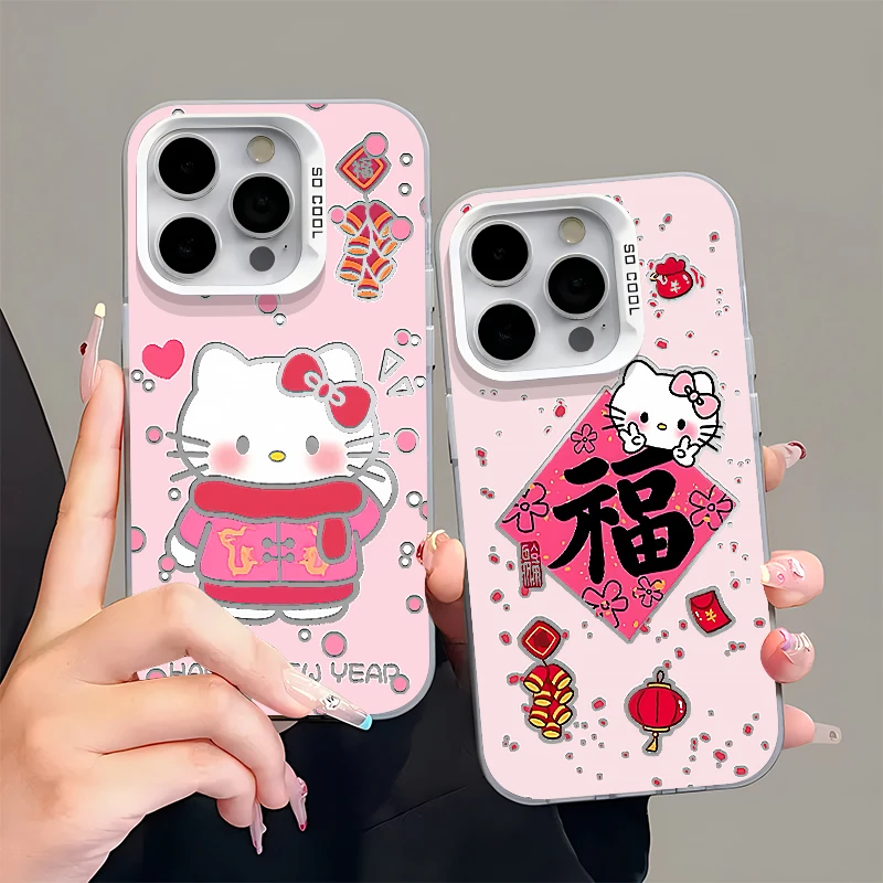 欧克里里彩银福字kt适用苹果16promax手机壳华为oppo小米15vivo14