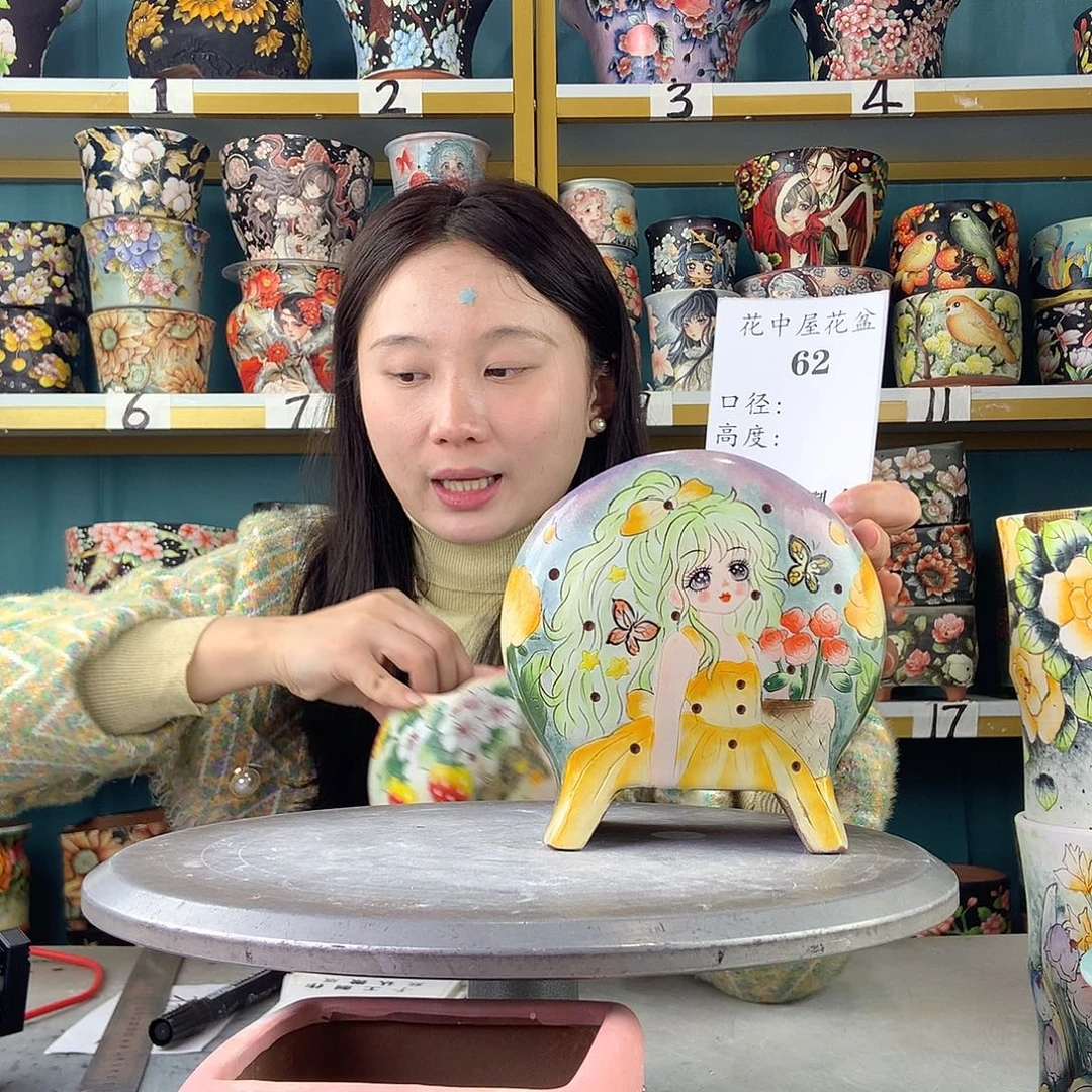 陶景德镇手工花盆62