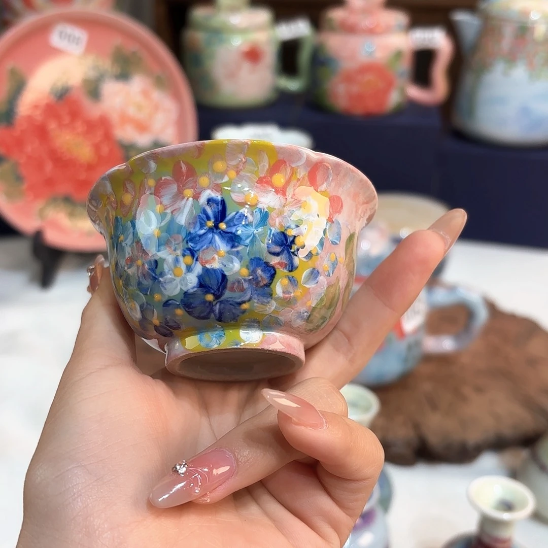 景德镇手绘高温釉下彩陶瓷茶具